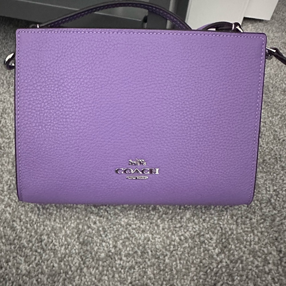 Coach Slim Crossbody bag in Iris coloured leather with silver hardware